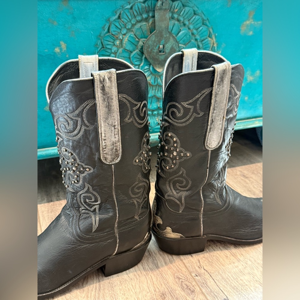 Lucchese men’s lizard wingtip studded boot size 10 - Picture 14 of 15